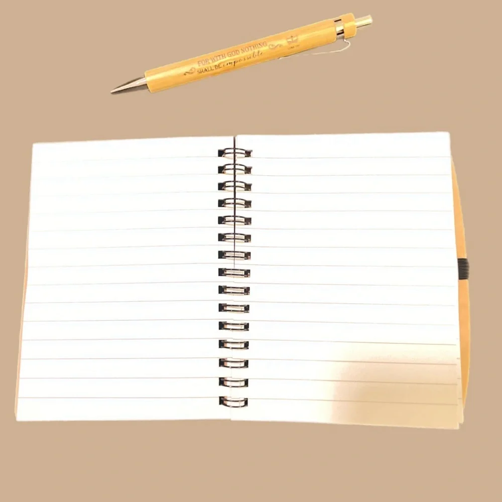 10 gift sets Christian Spiral Notebook W/Bible Verse,Bamboo Pen+matching+Journal